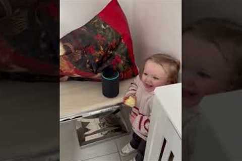 Toddler in COMPLETE SHOCK after using Alexa