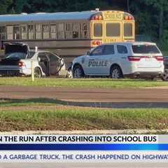 Suspect wanted in McComb after crashing into school bus