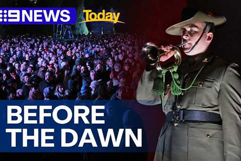Anzac Day 2024: Thousands gather at first light for dawn services