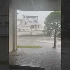 Hurricane Helene Blows Boat To Shore