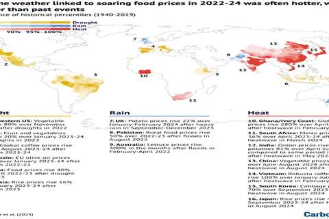 Mapped: 16 times extreme weather drove higher food prices since 2022