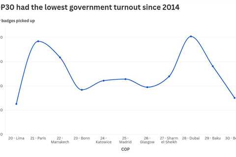 Government attendance at COP30 was lowest in 10 years